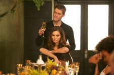 Klaus and Hayley at his onboarding dinner